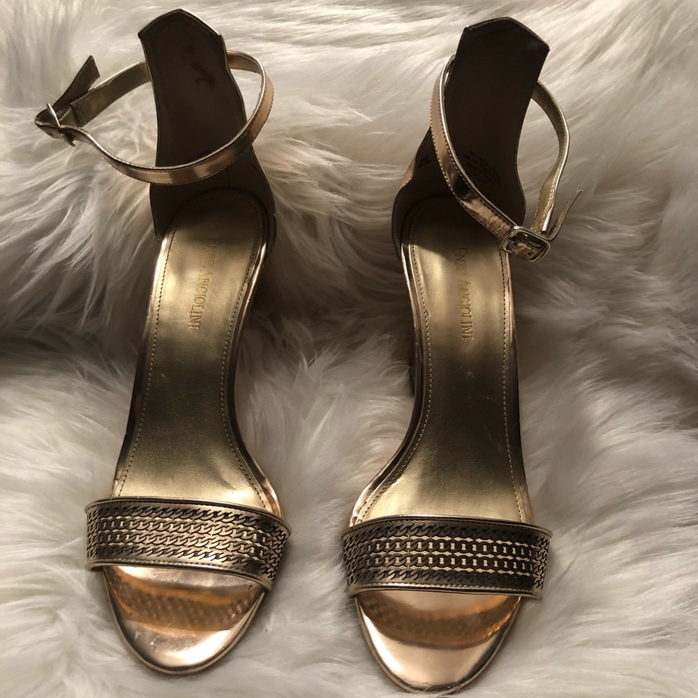 Enzo Angiolini Gold Wedge Heels s